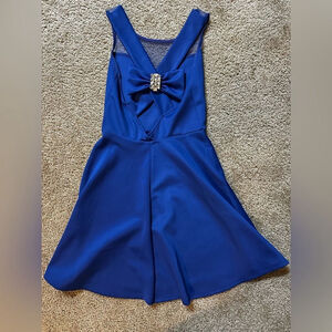 Royal Blue Diamond Bow Back Mini Dress Size 5